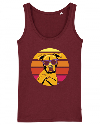 Thug Dog 80s Retro Style Burgundy