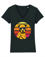 Thug Dog 80s Retro Style Tricou mânecă scurtă guler V Damă Evoker