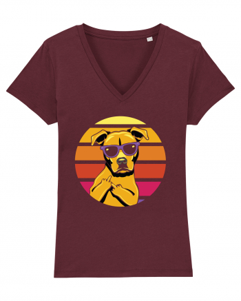 Thug Dog 80s Retro Style Burgundy