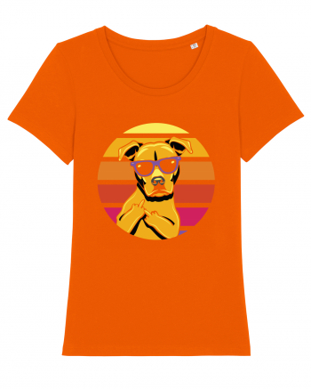 Thug Dog 80s Retro Style Bright Orange