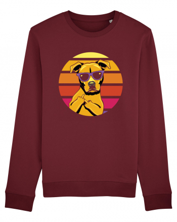 Thug Dog 80s Retro Style Burgundy