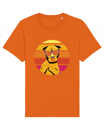 Thug Dog 80s Retro Style Bright Orange