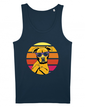 Thug Dog 80s Retro Style Navy