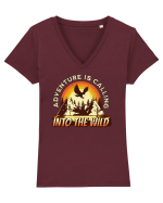 Adventure is calling into the wild Tricou mânecă scurtă guler V Damă Evoker