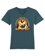 Adventure is calling into the wild Tricou mânecă scurtă guler V Bărbat Presenter