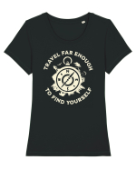 Travel far enough to find yourself Tricou mânecă scurtă guler larg fitted Damă Expresser