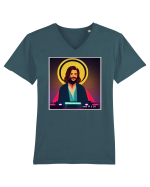 god is a dj Tricou mânecă scurtă guler V Bărbat Presenter