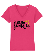 Beach Junkie Tricou mânecă scurtă guler V Damă Evoker