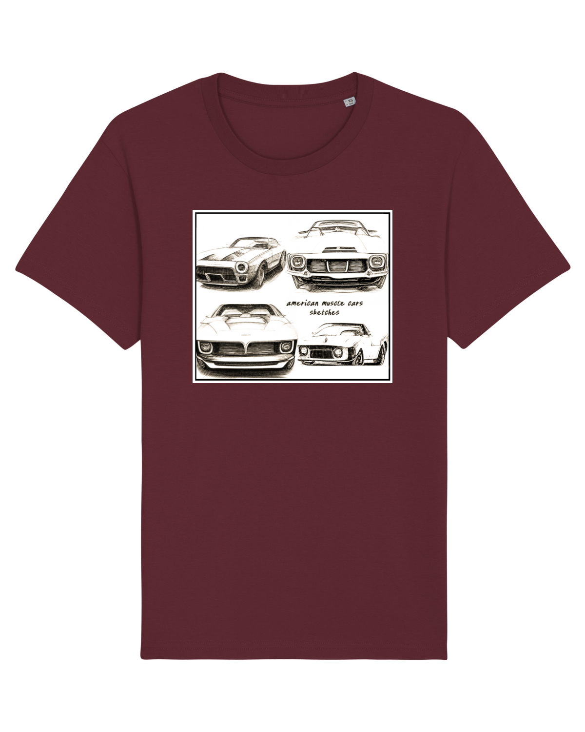 Tricou mânecă scurtă Unisex Rocker Burgundy
