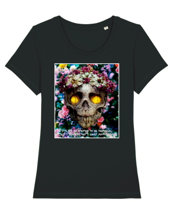flower skull Black