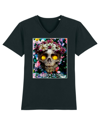 flower skull Black