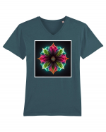 flower mandala  Tricou mânecă scurtă guler V Bărbat Presenter