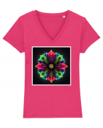 mandala  Tricou mânecă scurtă guler V Damă Evoker