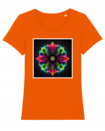 mandala  Tricou mânecă scurtă guler larg fitted Damă Expresser
