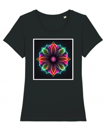 mandala light flower Black