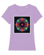 mandala light flower Tricou mânecă scurtă guler larg fitted Damă Expresser