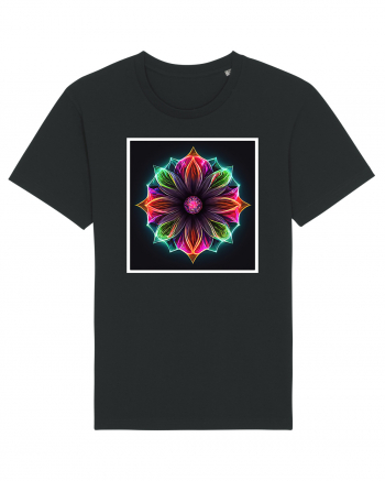 mandala light flower Black