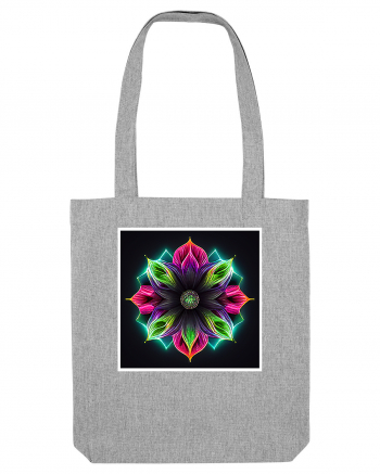 mandala neon light flower Heather Grey