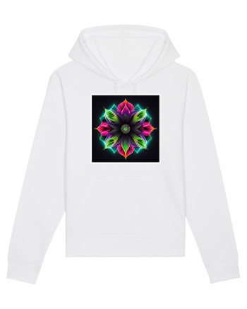 mandala neon light flower White