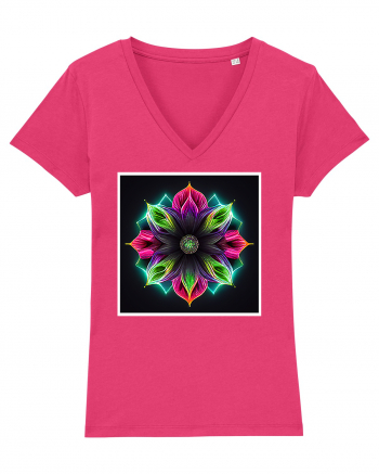 mandala neon light flower Raspberry