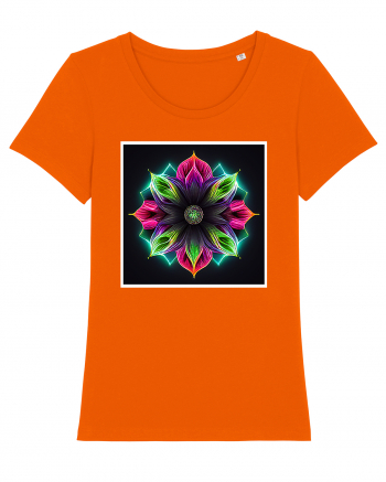 mandala neon light flower Bright Orange