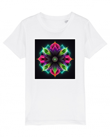 mandala neon light flower White