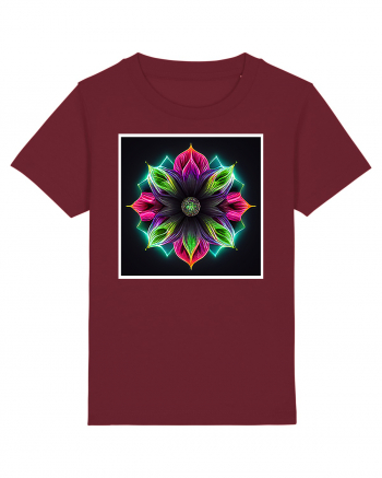 mandala neon light flower Burgundy