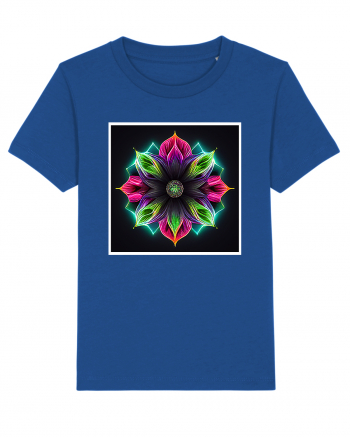 mandala neon light flower Majorelle Blue