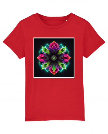 mandala neon light flower Red