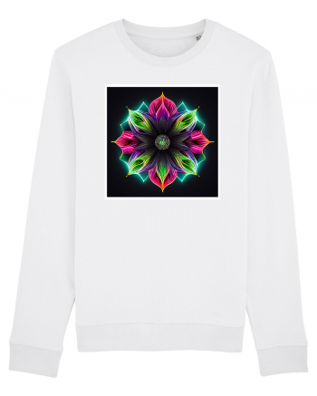 mandala neon light flower White