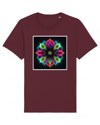 mandala neon light flower Burgundy