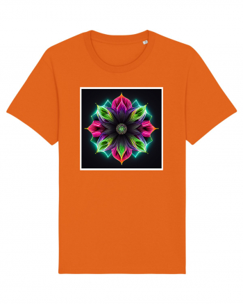 mandala neon light flower Bright Orange