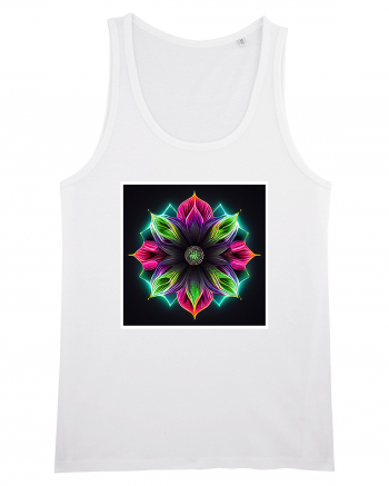 mandala neon light flower White