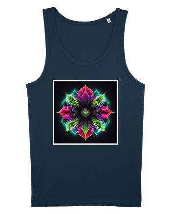 mandala neon light flower Navy