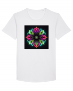 mandala neon light flower Tricou mânecă scurtă guler larg Bărbat Skater