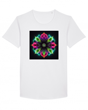 mandala neon light flower White