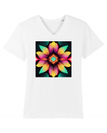 mandala beautiful flower Tricou mânecă scurtă guler V Bărbat Presenter