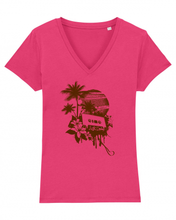 Retro Sunset Tropical Summer Raspberry