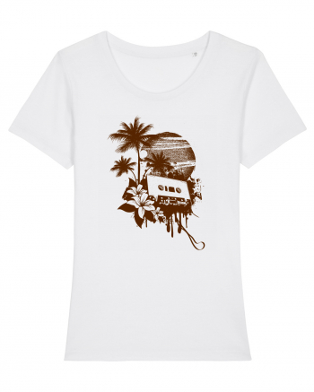 Retro Sunset Tropical Summer White