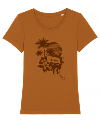 Retro Sunset Tropical Summer Roasted Orange