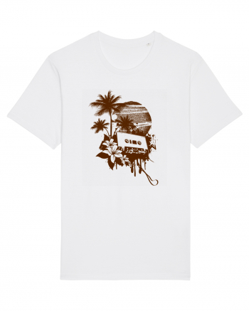 Retro Sunset Tropical Summer White