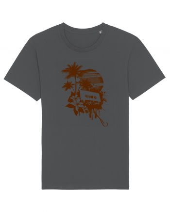 Retro Sunset Tropical Summer Anthracite