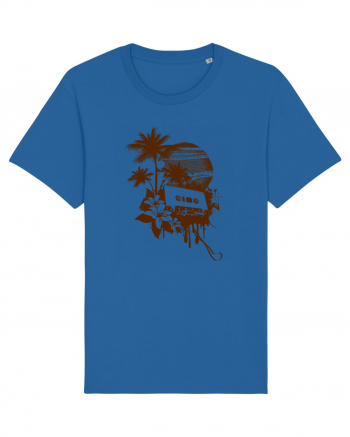 Retro Sunset Tropical Summer Royal Blue