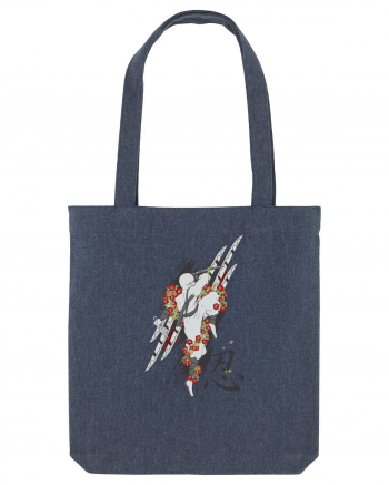 Ninja Flower Art Midnight Blue