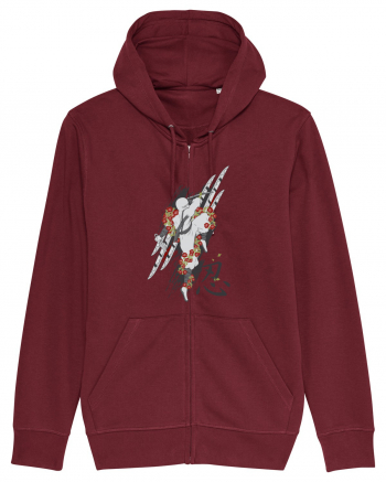 Ninja Flower Art Burgundy