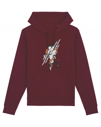 Ninja Flower Art Burgundy