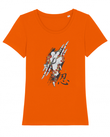Ninja Flower Art Bright Orange