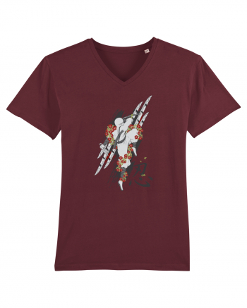 Ninja Flower Art Burgundy