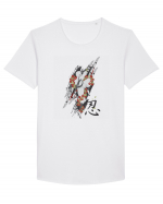 Ninja Flower Art Tricou mânecă scurtă guler larg Bărbat Skater