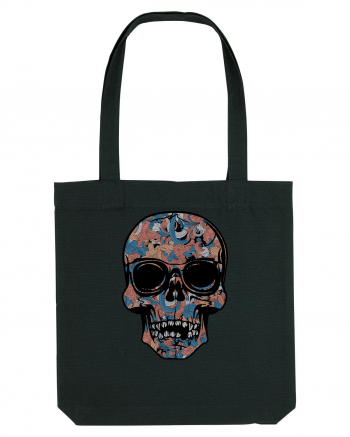 Vintage Flower Skull Black